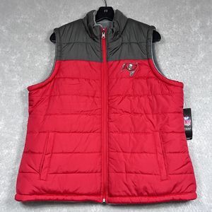 Tampa Bay Buccaneers Vest Womens XXL Red Gray NFL Reversible Full-Zip Vest NWT